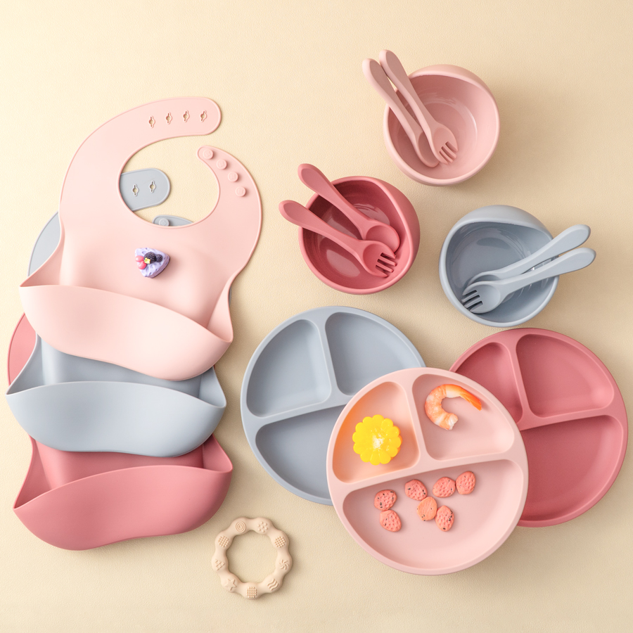 Baby Food Universe - 5 قطعة مجموعة تغذية الطفل سيليكون