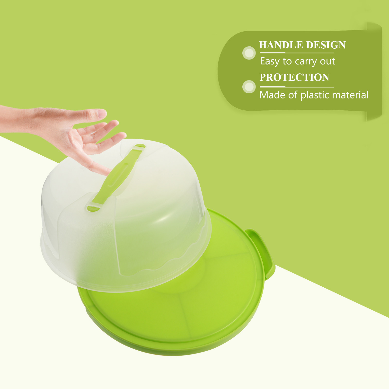 Baby Food Container - علبة كيك بلاستيكية شفافة مستديرة بقطر